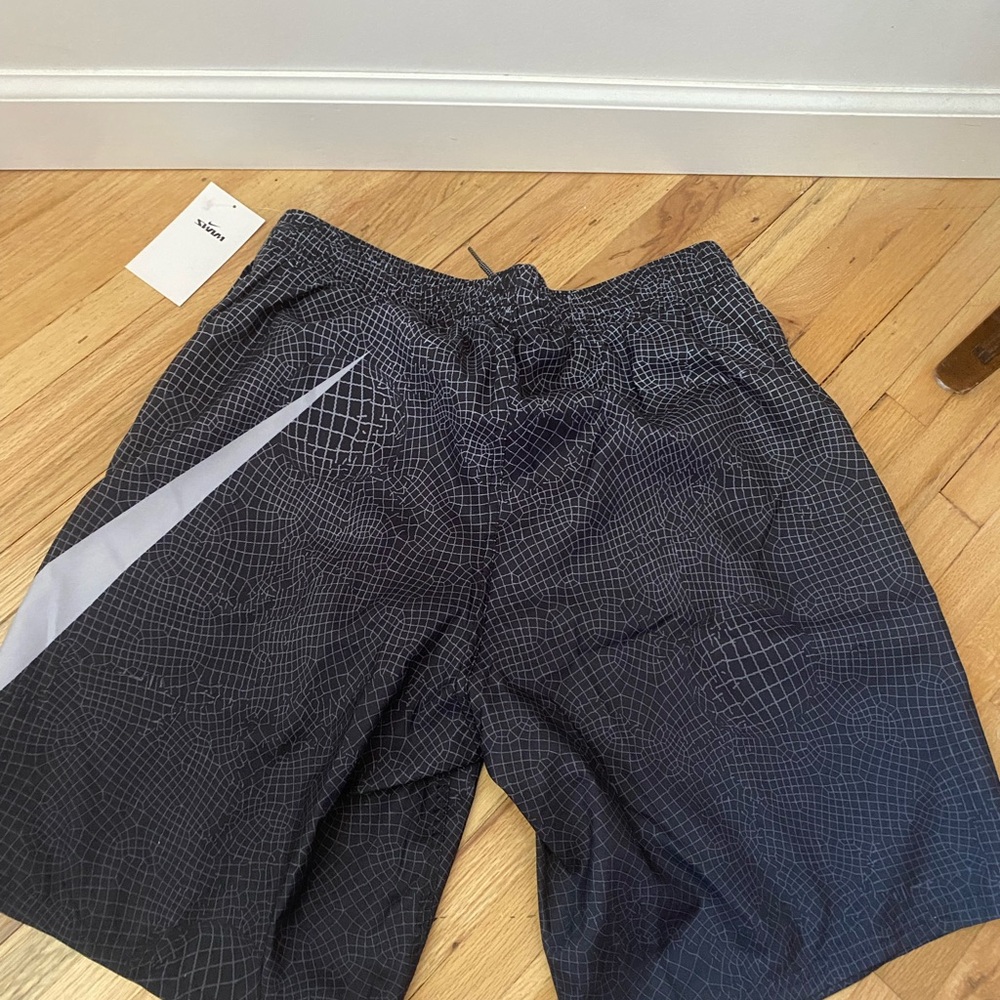 Nike Black and White/Grey Swim Trunks